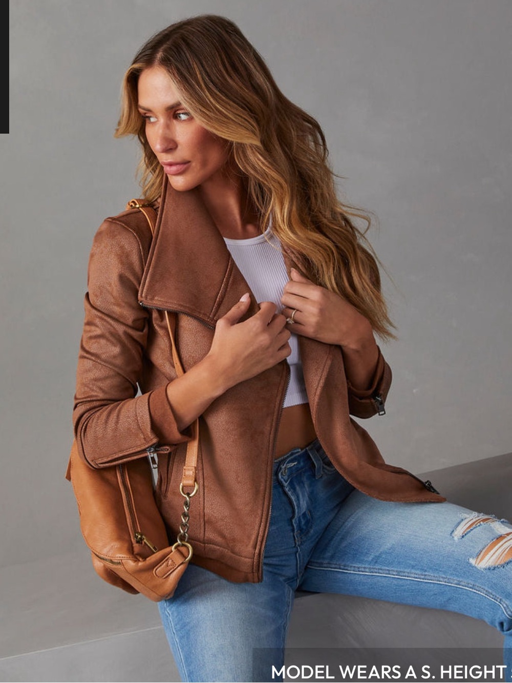 Faux Leather Moto Jacket - Picture 1 of 8